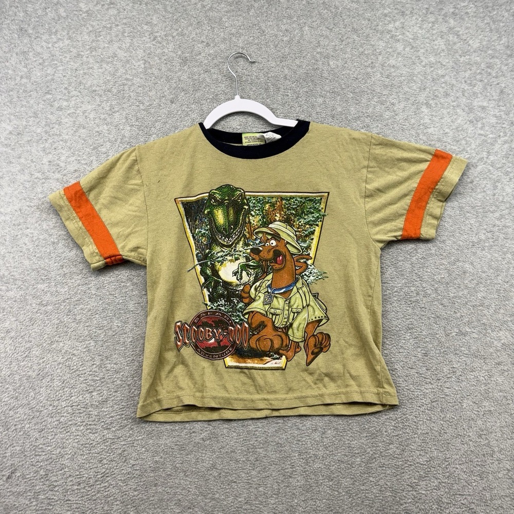 Vintage 2001 Scooby Doo Shirt Kids Size 6 Cartoon Graphic USA Boys M Dinosaur